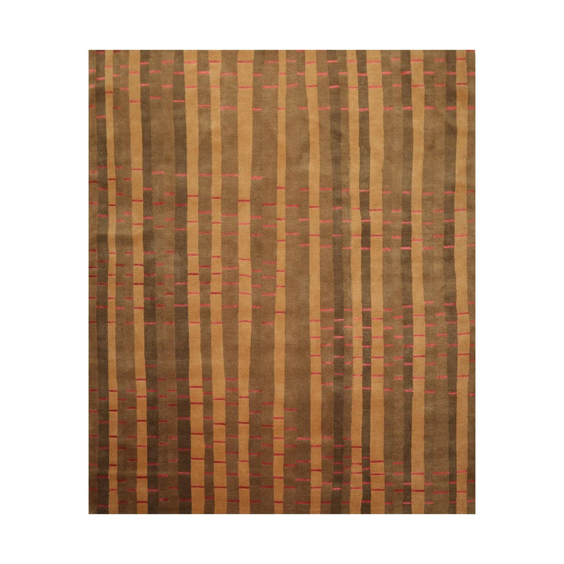 8'x10' Hand Knotted Tibetan 100% Wool Modern & Contemporary Oriental Area Rug Brown