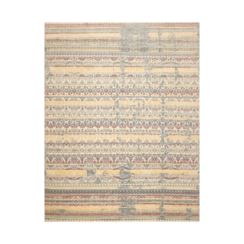 8x10 Ivory, Blue Hand Knotted 100% Wool Peshawar Transitional Oriental Area Rug