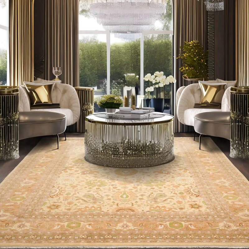 7'8" x 9'11" Hand Knotted 100% Wool Peshawar Oriental Area Rug Taupe