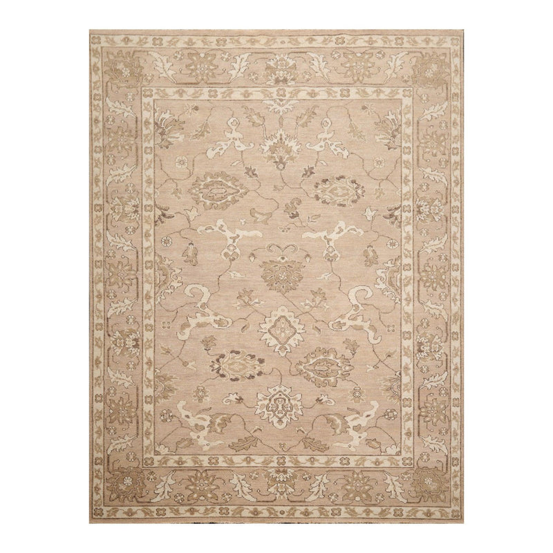 7'8" x 9'11" Hand Knotted 100% Wool Peshawar Oriental Area Rug Taupe
