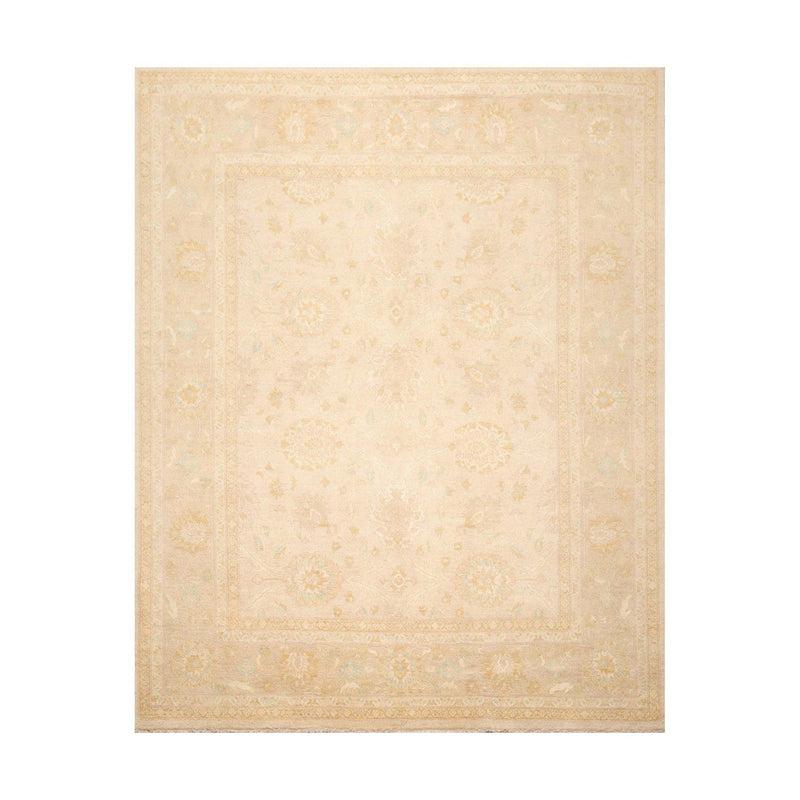 8' x 9'9" Hand Knotted Pakistan Peshawar Oriental Area Rug Muted Earth Tones