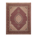 8x10 Red, Beige Hand Knotted Wool and Silk Fish Mahi Traditional 250 KPSI Oriental Area Rug