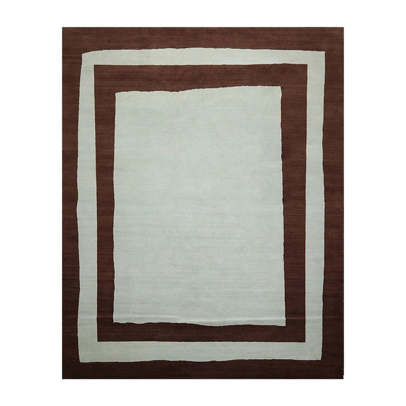 8' x 10' Hand Knotted Tibetan Wool Geometric Modern Oriental Area Rug Aqua