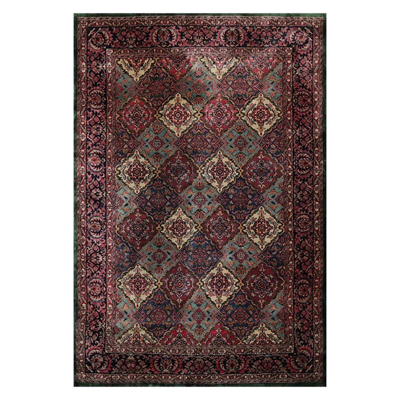 6'5'' x 9'6'' Hand Knotted Wool Multi Panel Traditional Oriental Area Rug Plum