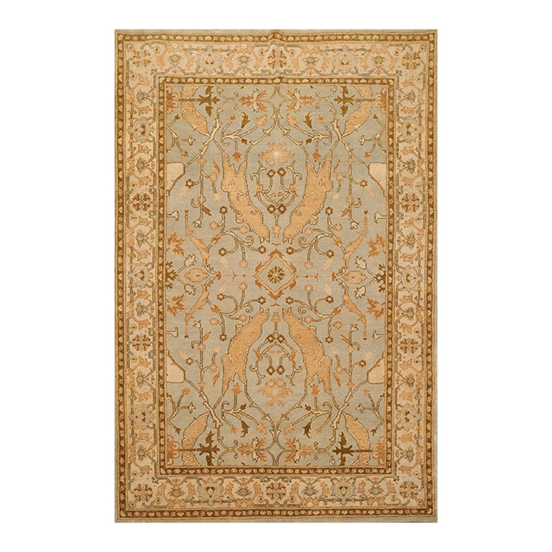 5'11" x 9'1'' Hand Knotted 100% Wool Oushak Oriental Area Rug Aqua