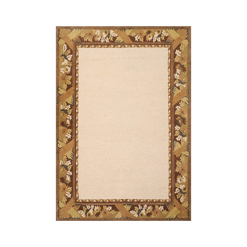 5'10"x8'5" Hand Knotted Tibetan Wool Ribbed Transitional Oriental Area Rug Beige