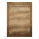 8'10'' x 11'9'' Hand Knotted Tibetan Wool Stripes Modern Stripes Area Rug Brown