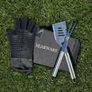 Barbecue Grill Tool Set - Stainless Steel - Strong Durable Design - Heat Resistant Glove & Bristle Free Grill Brush - Thermometer, Meat Injector, & Corn Skewers - Perfect For Smokers & Grills by GreenHaven Gardens