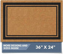 Barnyard Designs Natural Coco Coir Heavy Duty Backing Doormat - Large Cute Non-Slip Front Door Welcome Mat for Outside Entrance or Porch Entry, Brown (24x36, Border) by CozyNest Decor