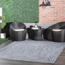 nuLOOM 8' x 10' Solid Hand Braided Indoor/Outdoor Area Rug, Pet-Friendly, High Traffic, Weather Resistant, for Patio, Balcony, Bedroom, Living, Dining Room, Wynn Navy by GreenHaven Gardens
