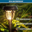 LeiDrail Solar Lights Outdoor Pathway, 6 Pack LED Glass Metal Solar Garden Lights with 2 Modes, Garden Decor for Yard Patio Landscape Walkway by CozyNest Decor