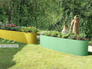 9-in-1 Galvanized Raised Garden Beds Outdoor // 8×2×2.5 ft Modular Planter for Gardening, Vegetables, Flowers // 32" Extra Tall Metal Raised Garden Bed (Light Green) // Patented Design Planter Box by GreenHaven Gardens