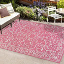 JONATHAN Y SMB106J-4 Charleston Vintage Filigree Textured Weave Indoor Outdoor Area Rug, Classic Traditional Easy-Cleaning,Bedroom,Kitchen,Backyard,Patio,Non Shedding, 4 X 6, Fuchsia/Light Gray by GreenHaven Gardens