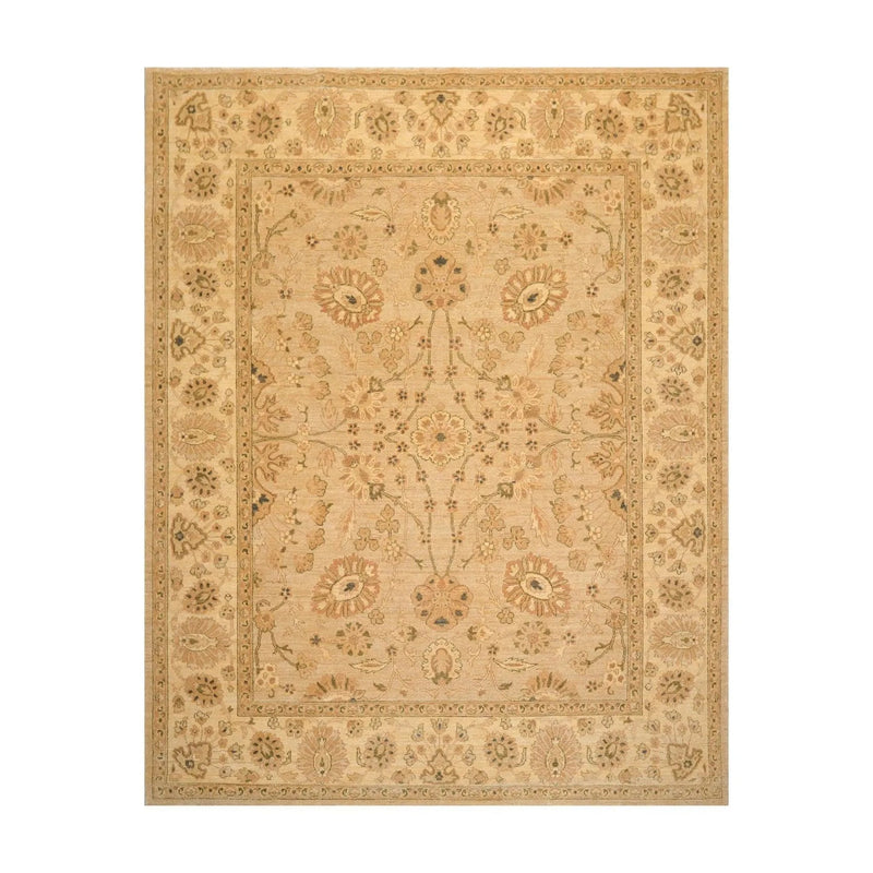 8'1'' x 9'10'' Hand Knotted 100% Wool Peshawar Traditional Oriental Area Rug Tan