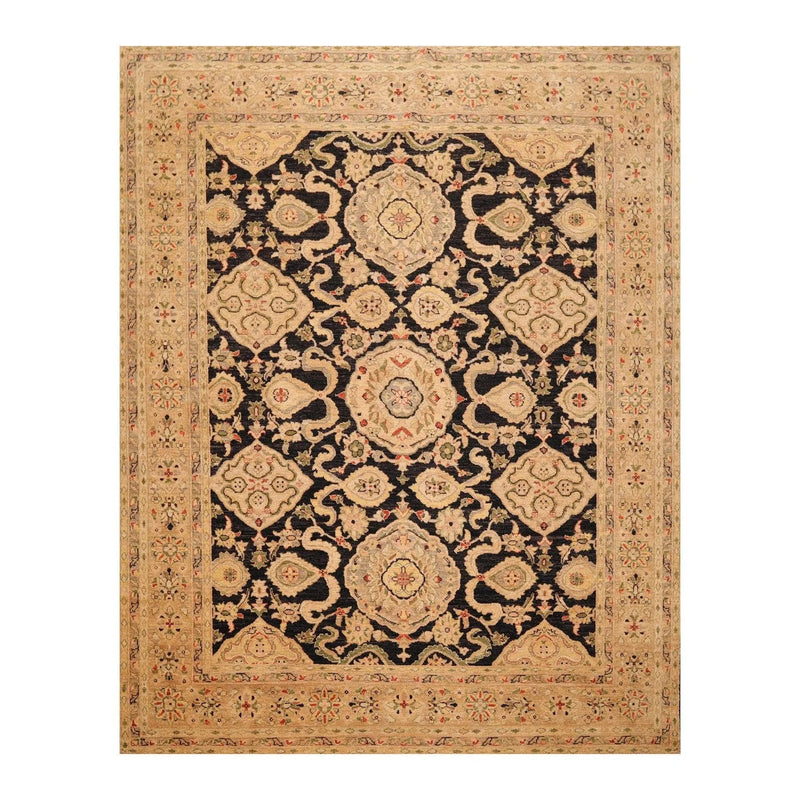 8' x 9'11'' Hand Knotted 100% Wool Peshawar Oriental Area Rug Charcoal