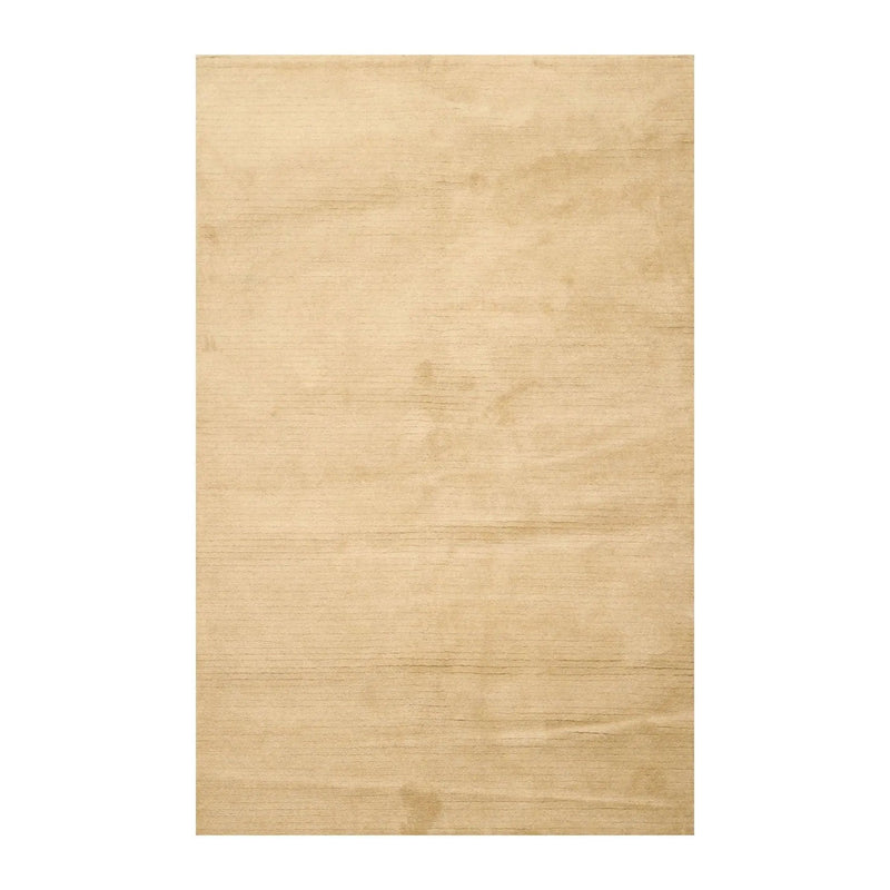 5' x 8' Hand Knotted Tibetan Wool Ribbed Modern Area Rug Beige/Mustard