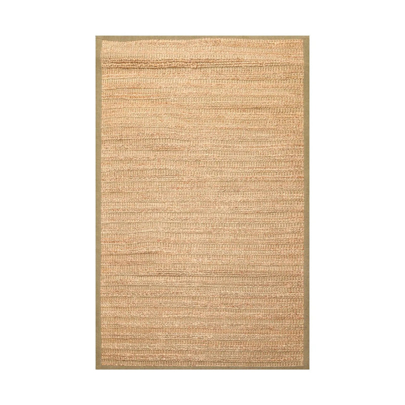 5' x 8' Hand Knotted Jute & Rayon Solid Traditional Oriental Area Rug Tan