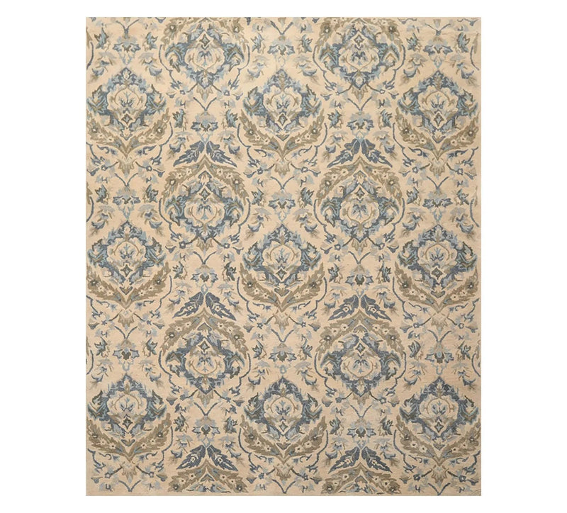 7'5'' x 9'5'' Hand Knotted Handmade 100% Wool Patterned Area Rug Beige