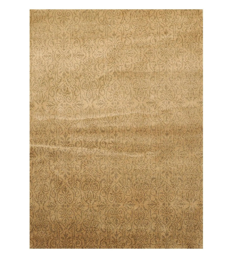 4'1'' x 6' Hand Knotted Tibetan 100% Wool Patterned Oriental Area Rug Gold