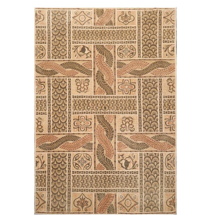 6' x 9' Hand Knotted Tibetan 100% Wool Art Deco Oriental Area Rug Beige