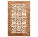 4' x 6' Hand Knotted 100% Wool Kashan Traditional Oriental Area Rug Cream