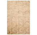 6' x 8'8'' Hand Knotted Tibetan Wool and Silk Botanical Area Rug Beige