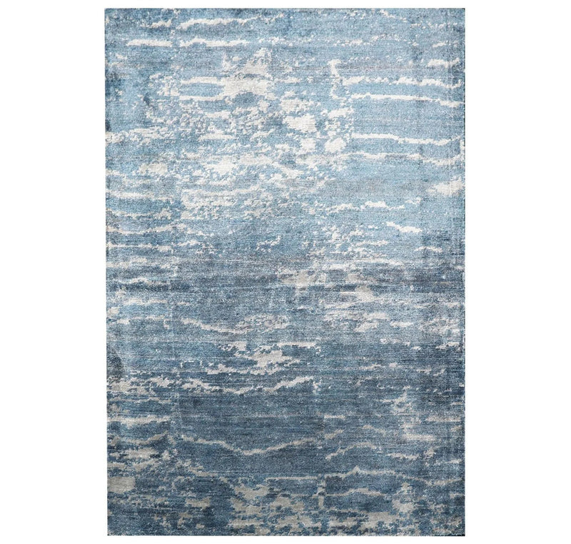 3'11'' x 5'9'' Hand Knotted Tibetan Wool Hip Designer Oriental Area Rug Blue