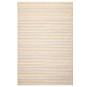 6'8'' x 9'11'' Hand Knotted Wool Designer Stripes Flat Weave Area Rug Beige