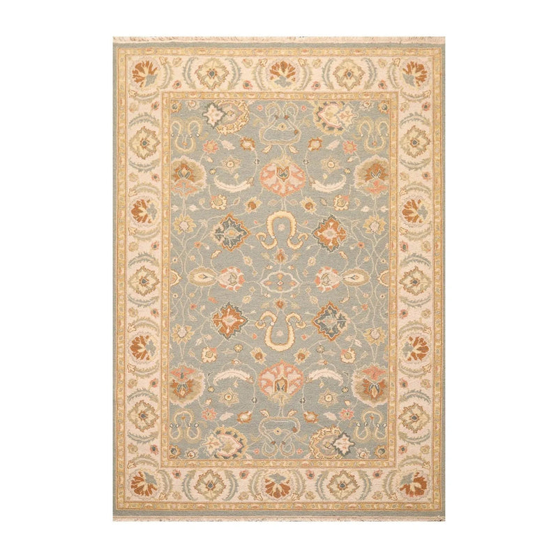 6'1'' x 9' Hand Knotted Wool Oushak Traditional Area Rug Slate