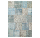 6'x9' Hand Knotted Flat Weave Wool Turkish Patchwork Oriental Area Rug Blue