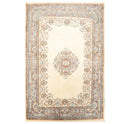4'2'' x 6'3'' Hand Knotted 100% Wool Kerman Traditional Oriental Area Rug Cream