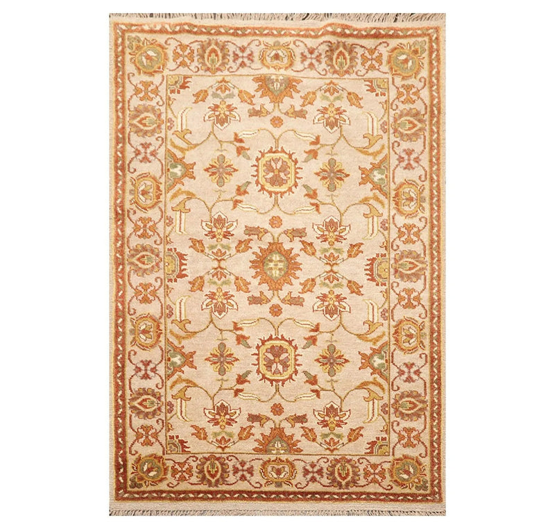 4' x 5'11'' Hand Knotted 100% Wool Oushak Traditional Area Rug Taupe, Beige
