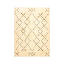 6'6'' x 8'1'' Hand Knotted Shag 100% Wool Moroccan Oriental Area Rug Ivory