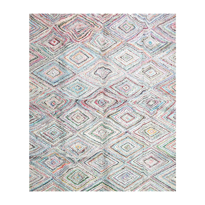 7'9'' x 9'7'' Handmade 100% Cotton Diamond Modern Oriental Area Rug Multi color