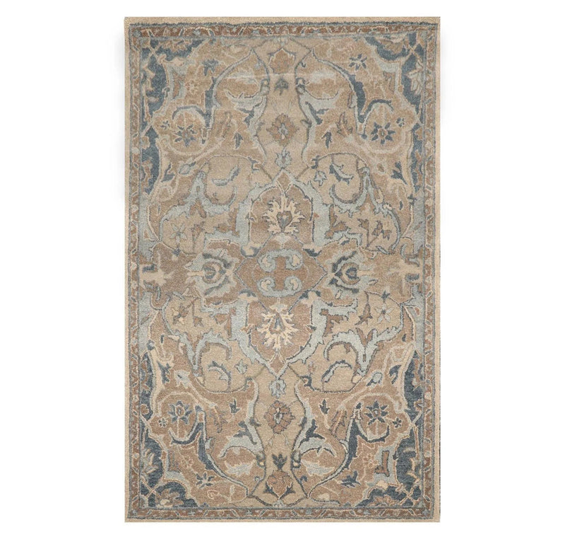 5'x8' Hand Tufted Hand Made 100% Wool Arts and Craft Traditional Oriental Area Rug Beige, Taupe Color