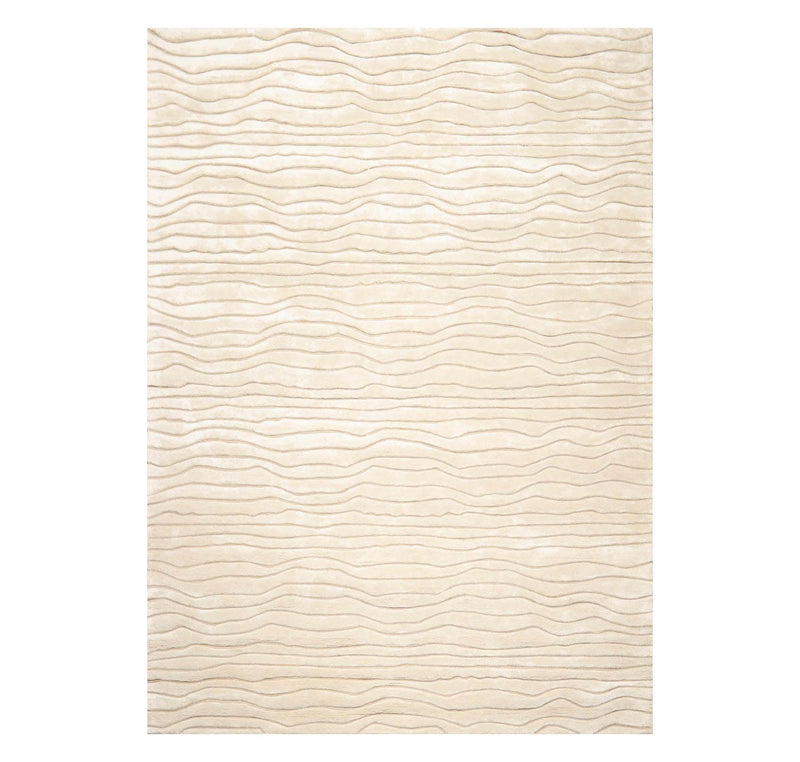 7'9" x 10'10" Handmade 100% Faux Silk Modern Area Rug Beige