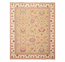 7'9"x9'9" Hand Knotted Wool Area Rug Muted Olive