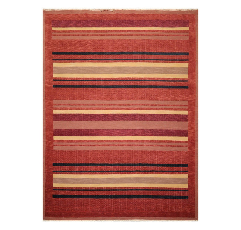 8'8"x 11'10" Hand Knotted 100% Wool Oriental Area Rug Rust