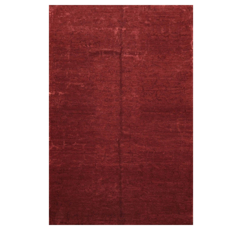 5'8"x8'8" Authentic Hand Knotted Tibetan Wool Silk Flame Crup Area Rug