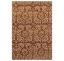 6' x 8'8'' Hand Knotted New Zealand Wool Damask Antique Finish Area Rug Brown