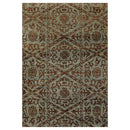 4x6 Aqua, Brown Hand Knotted Indo Tibetan New Zealand Wool Transitional Oriental Area Rug