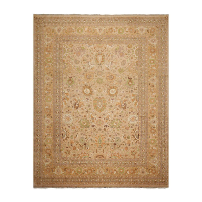 9'4" x 12'2" Hand Knotted Wool 16/18 Pak Persian 300 KPSI Oriental Area Rug Tan