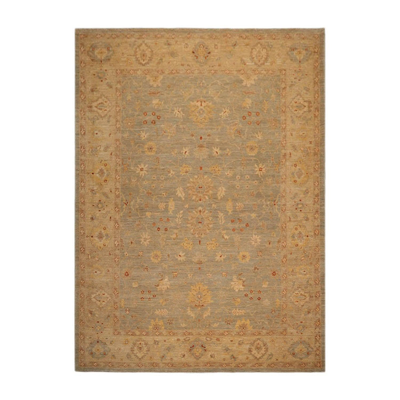 9'4" x 12'1" Hand Knotted Wool Chobi Peshawar Traditional Oriental Area Rug Aqua