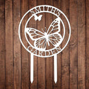 Custom Butterfly Metal Garden Sign with Stakes, Metal Yard Art, Personalized Butterfly Home Garden Decor, Garden Family Name Sign for Outdoor New Home Gift for Outside, Patio Decor, Housewarming Gift by CozyNest Decor