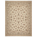 9' x 12' Hand Knotted Wool and silk Sino Persian Isphahan Oriental Area Rug Cream