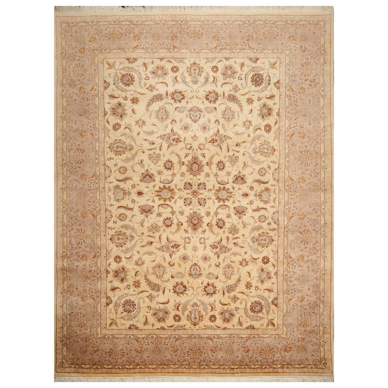 9'2"x12'4" Hand Knotted Wool 16/18 Pak Persian 300 KPSI Oriental Area Rug Ivory
