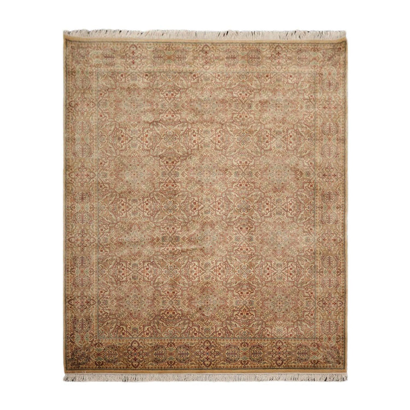 8'2"x10'3" Hand Knotted Wool 16/18 Pak Persian 350 KPSI Oriental Area Rug Beige