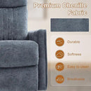 Manual Swivel Rocker Recliner Chair for Adults, Overstuffed Reclining Glider Chair for Nursing with Vibration Massage & Heat, Living Room Rocking Recliner 2-Stage backrest, Chenille Fabric Blue by CozyNest Decor