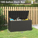 KAMABOKO 101 Gallon Waterproof Large Resin Deck Box, Lockable Large Outdoor Storage Boxes Indoor Outdoor Storage Container for Patio Cushions, Gardening Tools, Pool Supplies, Black by CozyNest Decor