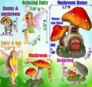 Mood Lab Fairy Garden - Mushroom House Set of 6 pcs - Miniature Figurines & Accessories Kit - for Outdoor or House Decor by GreenHaven Gardens
